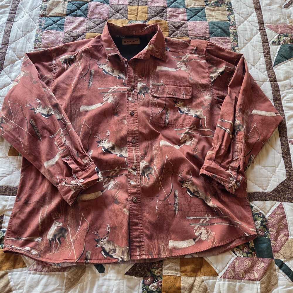 Men's Casual Button Down Shirt - Deer Print